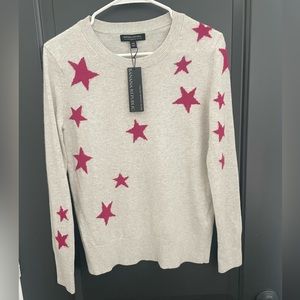 NEW Banana Republic Italian Wool Blend Sweater Stars XS